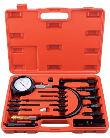 DAYUAN 17 pièces Testeur de compression pour moteurs diesel 0-70 bar, Auto Car Tractor Diesel Engine Testing Gauge Manometer Kit