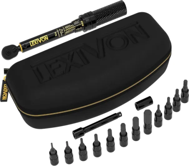 Cle Dynamometrique Velo 1/4, 2-26Nm CW (±4%) CCW (±6%), Clé Dynamométrique Moto, Embouts Torx, Barre d'Extension, Adaptateur Douille Inclus - Clef Dynamometrique (LX-191) Durable