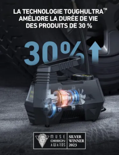 Compresseur à Air Portatif 12V DC, Gonfleur Pneus Voiture, Pompe de gonflage rapide, Compresseur et Gonfleur Electrique, Avec Lampe LED, 3M Câble, Pour Voiture et Autres Objets Gonflables Jaune