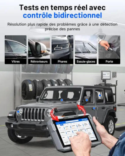 Valise Diagnostic Auto ArtiDiag900 Lite pour système Complet, lecteur de code OBD2 Bluetooth sans fil avec 8+ fonctions de réinitialisation, test actif, AutoVIN, tous les logiciels 2 an gratuit Gris