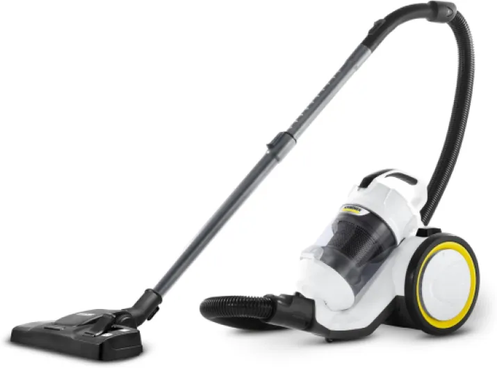 Kärcher VC 3 Aspirateur traineau Multi-cyclonique sans Sac, Filtre HEPA 13 Haute efficacité, bac à poussière Transparent, Compact et Silencieux, Blanc/Noir