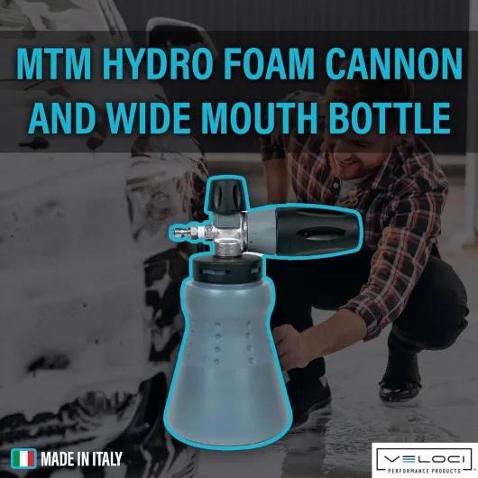MTM Hydro Canon à mousse et bouteille PF22.2 Kit de buse réglable et réservoir – Nettoyeur à mousse haute pression pour lavage professionnel et détails pour voitures, bateaux, panneaux latéraux 2.1 Canon à mousse PF22