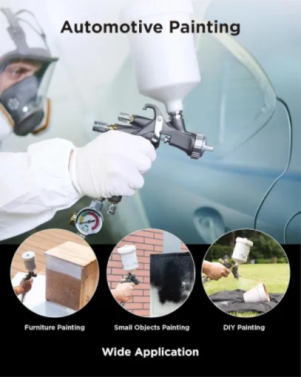 InoKraft D1 LVLP pistolet à air comprimé de qualité supérieure, facile à utiliser, pour peinture de voitures et maisons, buses 1,3/1,5/1,7 mm, accessoires inclus LVLP Spray Gun Premium Kit