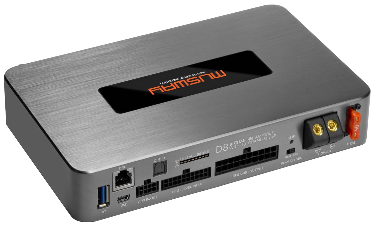 MUSWAY D8v4 - Amplificateur audio numérique 8 canaux avec 10 canaux DSP