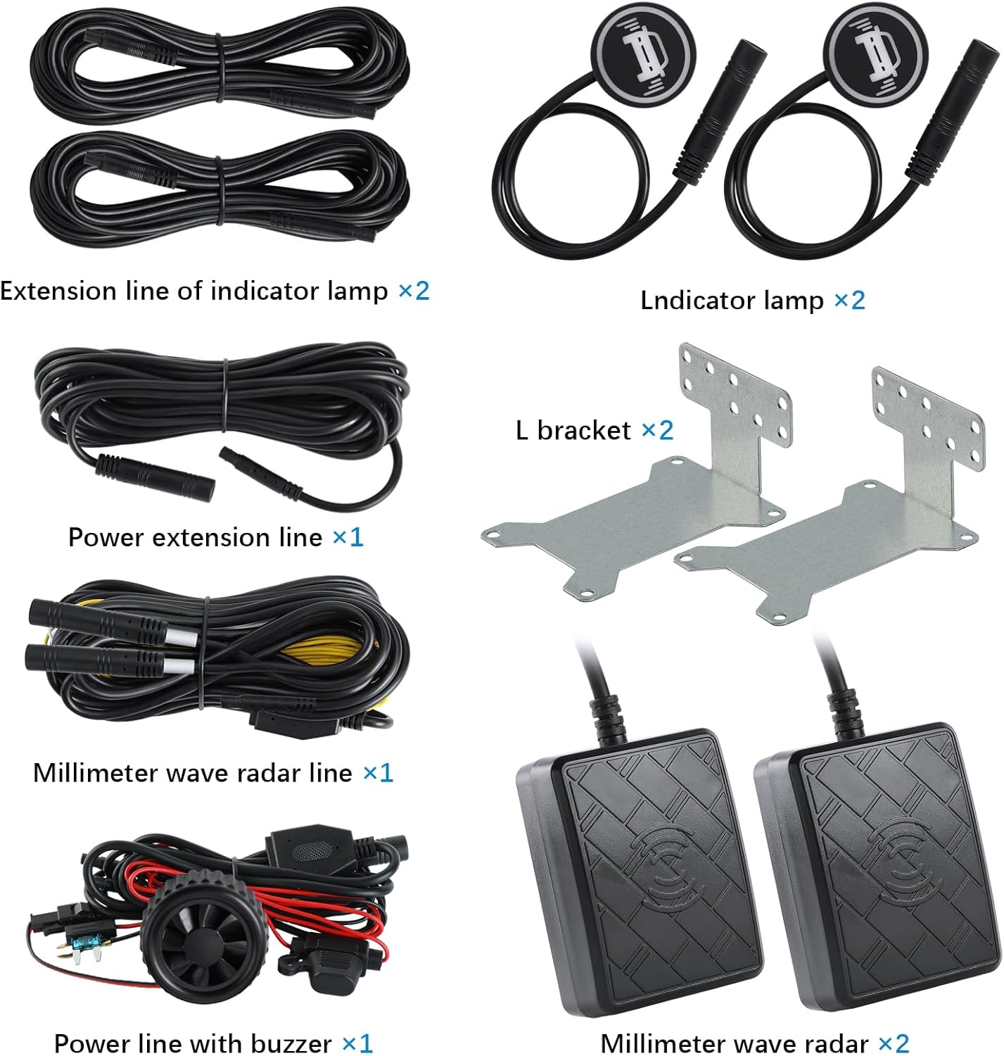 Assistant Universel de Surveillance d'angle Mort DC12 V pour Changement de Voie de Voiture, système de détection de capteur d'onde millimétrique 24 GHz