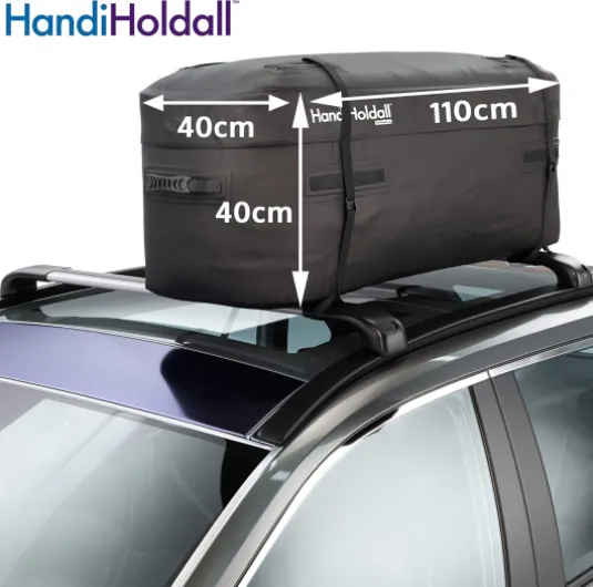 HandiHoldall 175 litres Waterproof Soft Roof Box - Sac de Toit Pliable avec Base Solide - Noir Simple