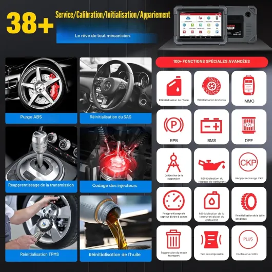 X431 Pro TT Elite Valise Diagnostic Auto Diagnostic de Tous Les systèmes avec DBSCar VII Connecteur, Bi-directionnel, 38+ Réinitialisation, Codage ECU, CANFD&DOIP, FCA, Guide V.A.G.Diagnostic black-1