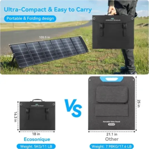 Test Ecosonique 200W : un panneau solaire pliable correct, mais pas un vrai 200W