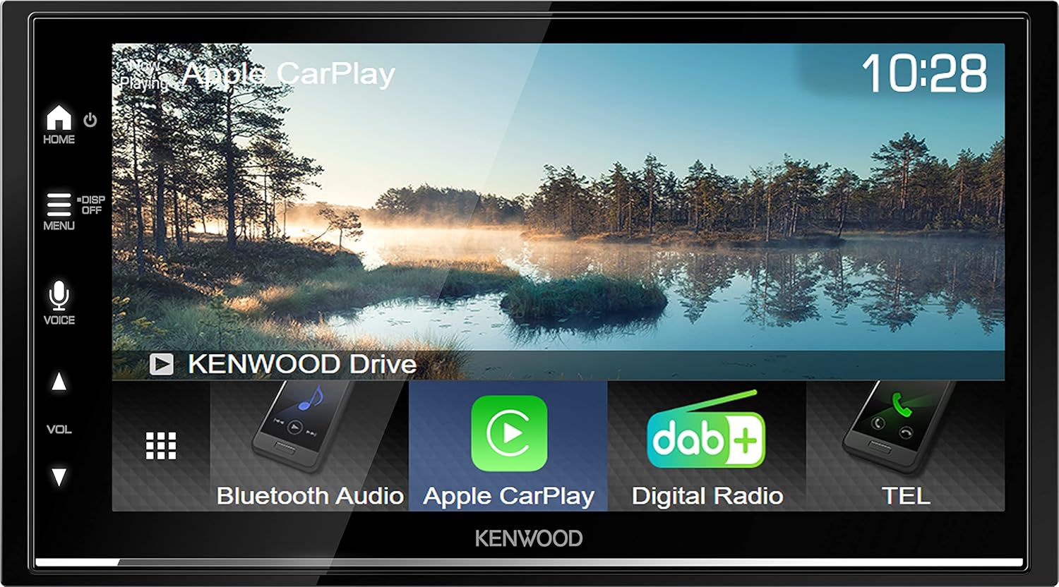 DMX7722DABS - Récepteur multimédia AV numérique 17,3 cm (6,8 pouces) avec CarPlay sans fil et Android Auto (4 x 50 W, DAB+/FM, BT, 3 sorties pré-sorties 2,5 V, USB, contrôle iPod/iPhone) Simple