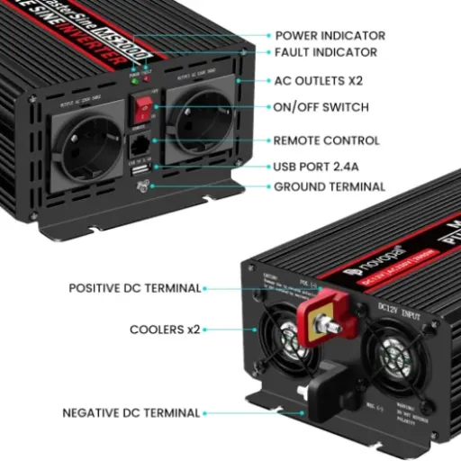 Test Novopal 2000W Pur Sinus : un gros convertisseur qui fait le job pour la vie en van et les pannes de courant