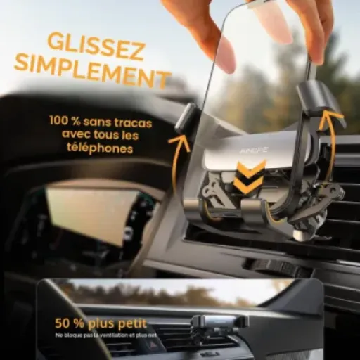 Test AINOPE Support Téléphone Voiture : un support compact qui fait le job sur la grille d’aération