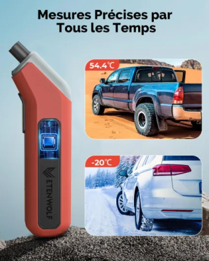Manometre Pression Pneu, Manomètre Pression Numérique de 0,20 à 13,79 Bars, Calibrée à la Norme ANSI B40.7 Grade 2A (±0,5%), Avec Ecran LED Rétroéclairé T300