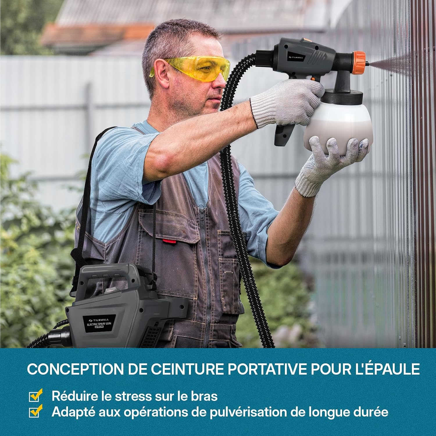 Pistolet a Peinture HVLP, 800W Pistolet Peinture Electrique - Design séparable, 3 Buses et 3 Motifs, 1300ML Récipient Détachable, 1200ML/Min, Facile à Nettoyer, Pour Jardin, Plafonds, Mur 1300ml Gris