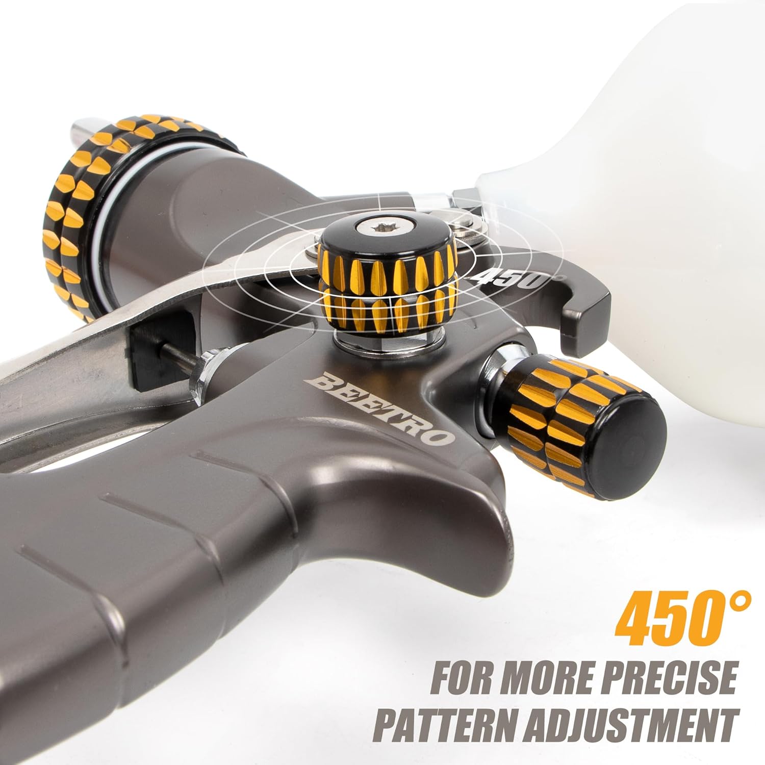 Pistolet à Air pour Retouches HVLP pour Peintures Transparentes Buse en Acier Inoxydable 1.0mm Capacité 150ml 7.0CFM 22psi
