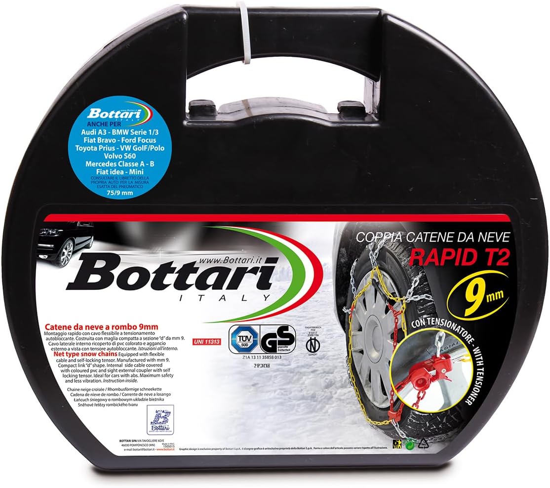 Bottari [Goodyear] 18833 "Rapid T2" Chaines à neige 9 mm, Taille 130, Compatibles ABS et ESP