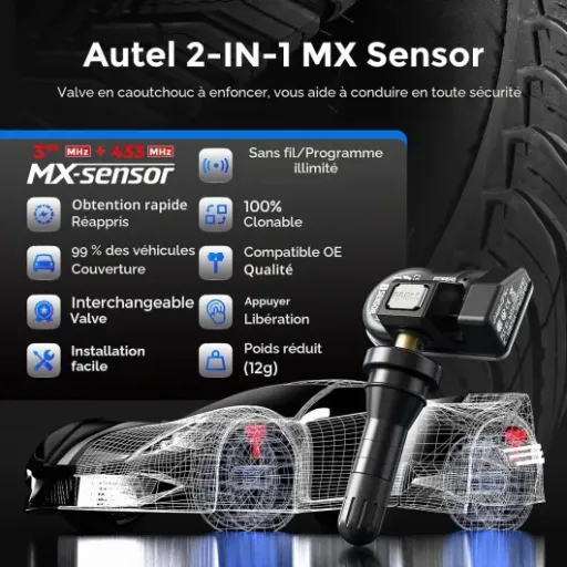 Test Autel TPMS MX-Sensor Double Fréquence : le capteur de pression qui fait le job si tu es déjà équipé Autel