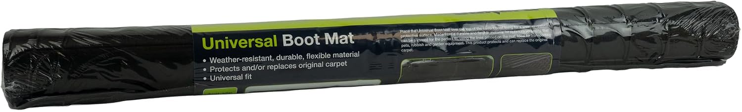 Sakura SS5125 Tapis de Coffre Noir en Caoutchouc - Pour Protéger la Moquette de votre Véhicule - 120 x 80 cm - Convient à Toutes les Voitures - Couper pour l’Ajuster Simple