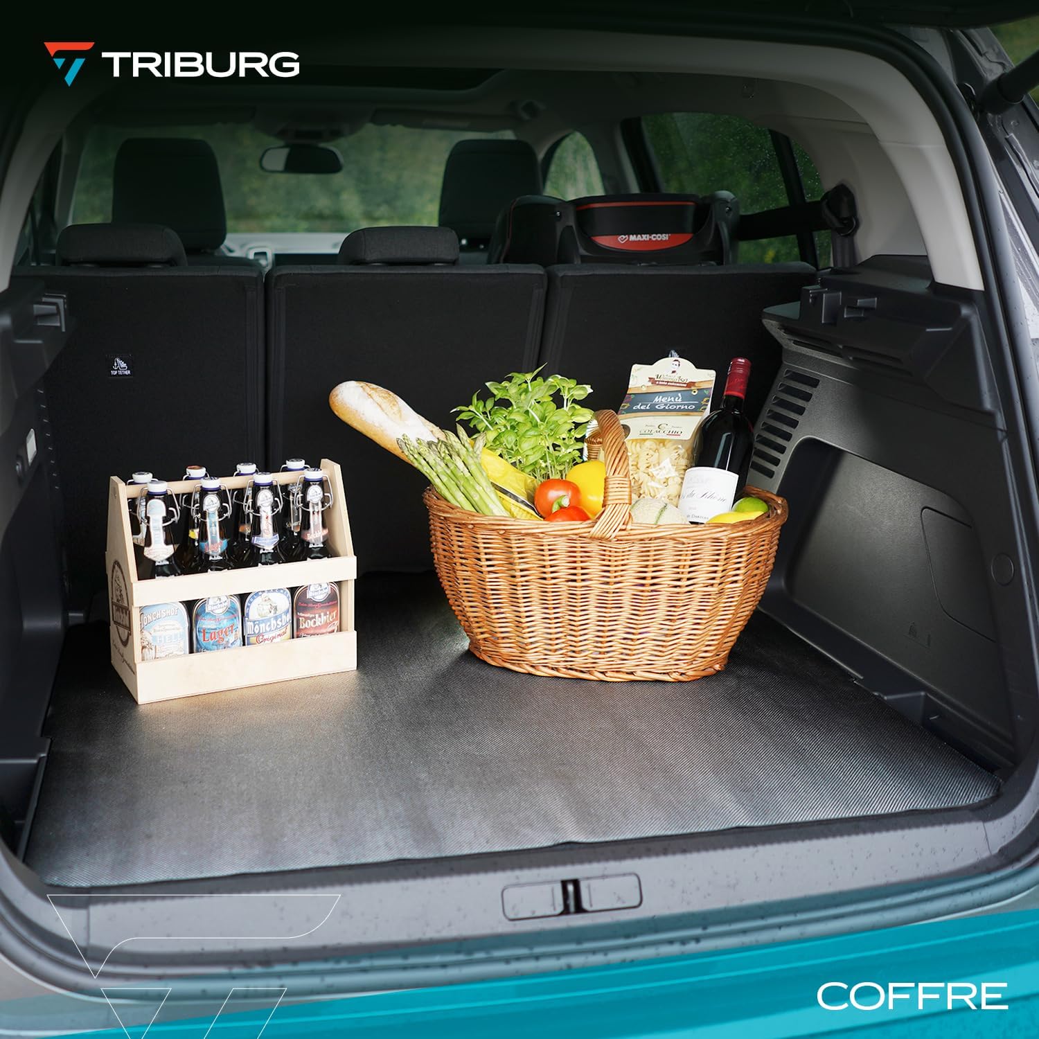 TRIBURG Tapis antidérapant Universel 120x180 cm Imperméable et découpable - Tapis de Coffre - Tapis antidérapant pour Voiture - Tapis antidérapant pour tiroirs - Tapis de Protection de Coffre 120x180CM