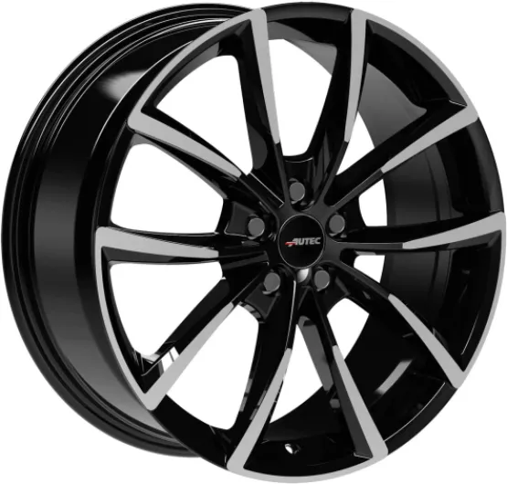 4x jantes en aluminium Autec ASTANA 8.0x18 ET39 5x112 Schwarz poliert