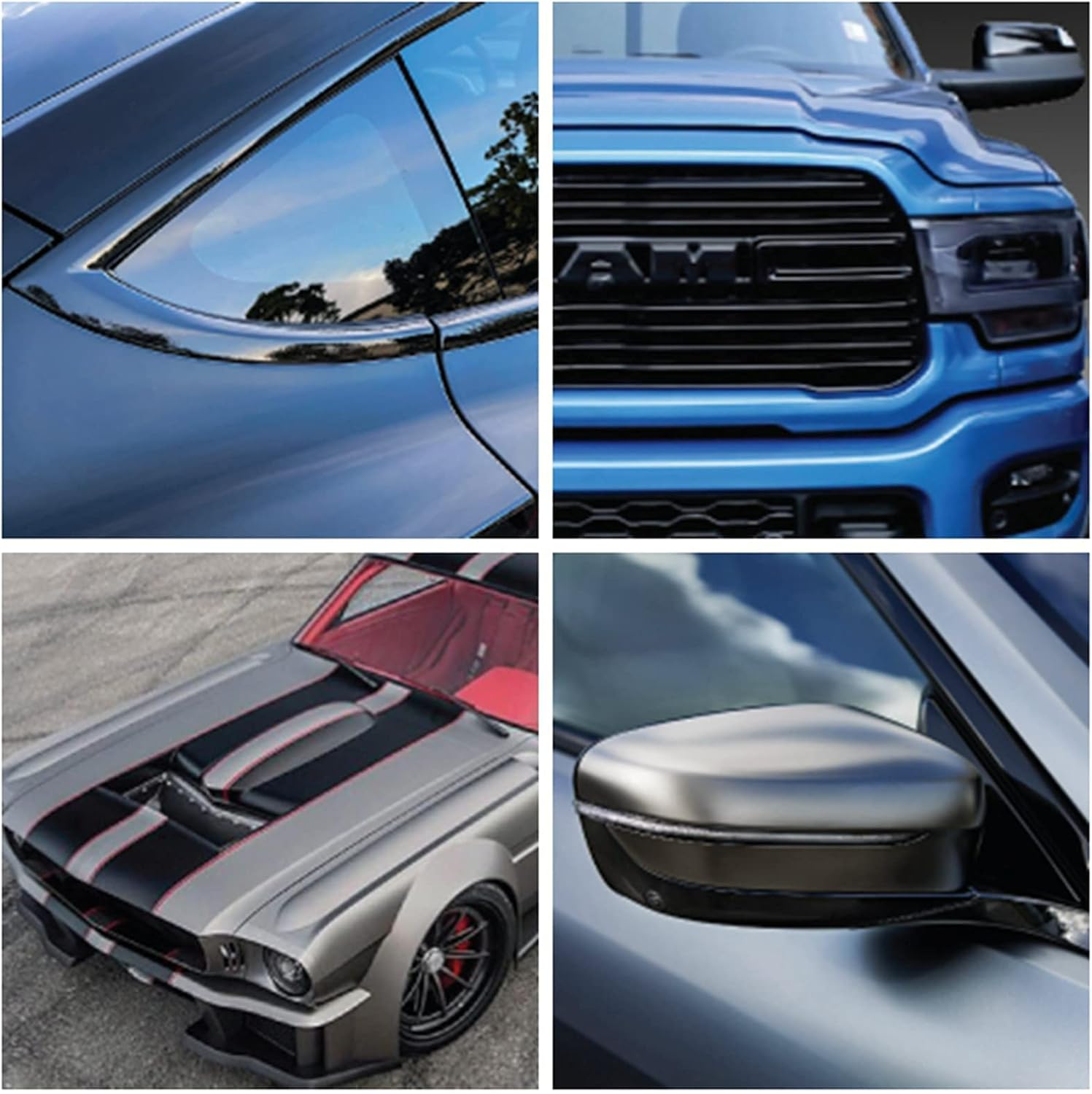 Spurtar Covering Noir Brillant Autocollant Voiture - Film Teinté Voiture Adhésif Film Noir Emballage pour Stickers Covering Moto Noir Mat 5 CM x 6 M Noir brillant 5 cm x 600 cm