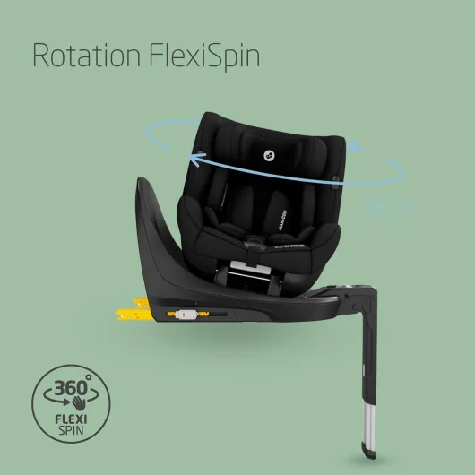 Maxi-Cosi Mica 360 S Comfort, Tissus respirants, Siège-auto isofix 360 pivotant, 0–4 ans (40–105 cm), Rotation FlexiSpin, 5 inclinaisons, Protection G-CELL, Crochets harnais Easy-in, Authentic Black Mica 360 S Comfort Authentic Black