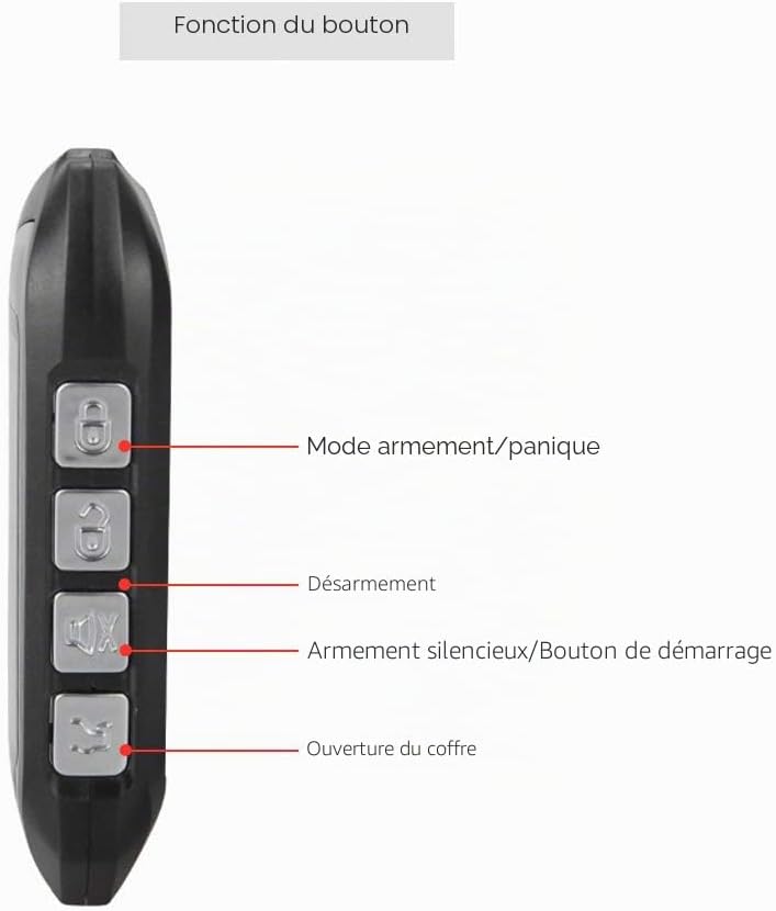 EASYGUARD Système d'alarme de voiture 2 voies EC201-M9 avec écran LCD de 1,75 pouces grand écran de téléavertisseur de choc DC 12 V