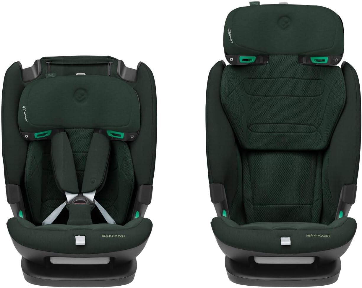 Maxi-Cosi Titan Pro² i-Size, Siège Auto ISOFIX, 15 mois à 12 ans (76 à 150 cm), Rehausseur Voiture Enfant, Protection G-CELL, Harnais Easy-in, ClimaFlow, 4 Positions d'Inclinaison, Authentic Green Vert