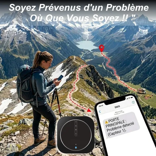 Alarme de Camping Car – WIFI/4G – Surveillance 24h/24h – Alerte sur téléphone - 2 Sirènes – Basse consommation – Adapté aux cloison Alu/Polyeste - Pas de Fausse Alarme – Expédiée programmée